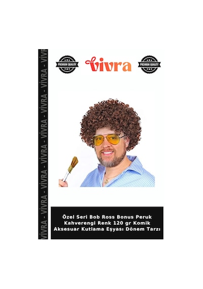 Özel Seri Bob Ross Bonus Peruk Kahverengi Renk 120 Gr Komik Aksesuar Kutlama Eşyası Dönem Tarzı