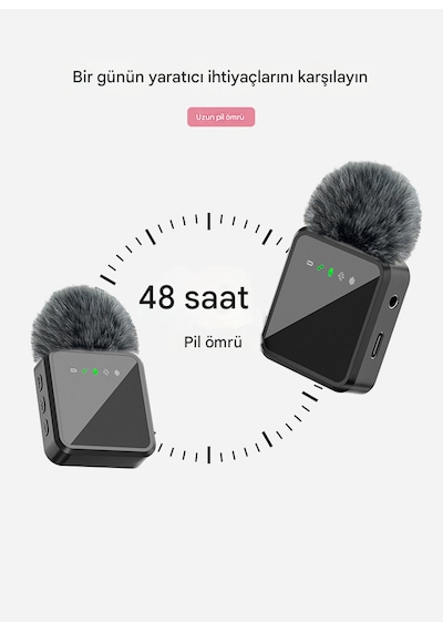 Kablosuz Tüylü Yaka Mikrofonu Apple Uyumlu iPhone Type-c Pc Tablet Video Kayıt Vlog Mikrofon Lightning Usb-c Çıkış
