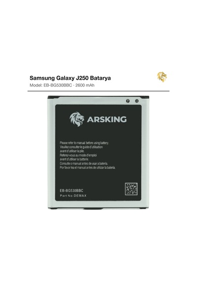 Samsung Galaxy J250 Uyumlu Güçlendirilmiş Batarya Eb-bg530bbc 2600 Mah Pil Telefon Bataryası Battery