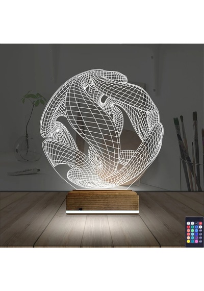 Luvivia Geometrik Dekoratif 3d Lamba - Masa Gece Lambası V4 Şeffaf