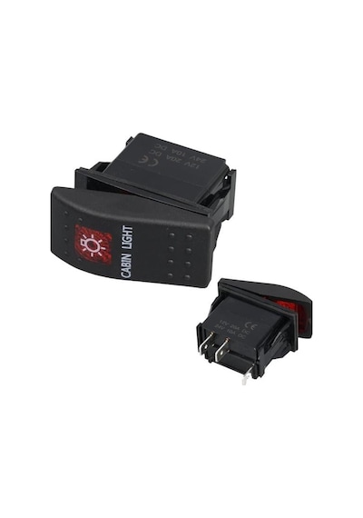 Powermaster Kabin Sembollü Işıklı 3 Pinli On-off 12-24v Marin Switch