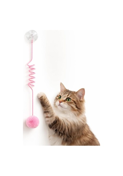 Yaylı Kedi Oyuncağı Tekli İnteraktif Toplu Kedi Oyuncağı Her Yere Asılabilir Asorti Renk Gönderim