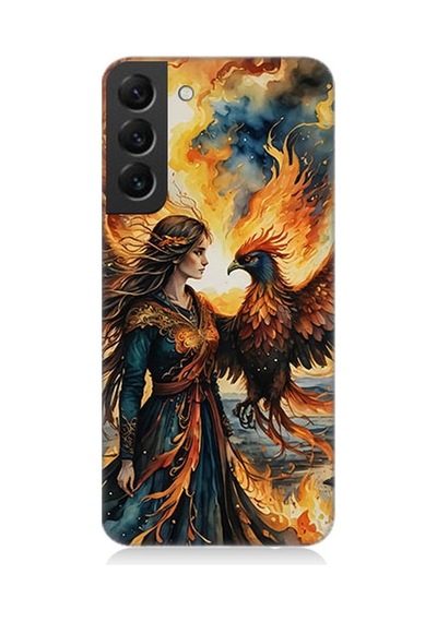 Samsung Galaxy S22 Plus Uyumlu Anka Kuşu Desenli Silikon Kılıf
