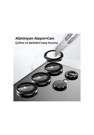 Samsung Galaxy Z Flip 5 Valdez Metal Kamera Lens - Krem - 100 Çok Renkli
