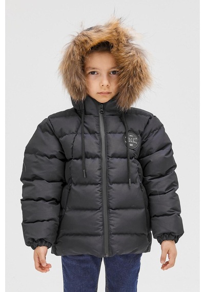 Benittokids Erkek Çocuk Natürel Kürklü Mont 51289 Lacivert