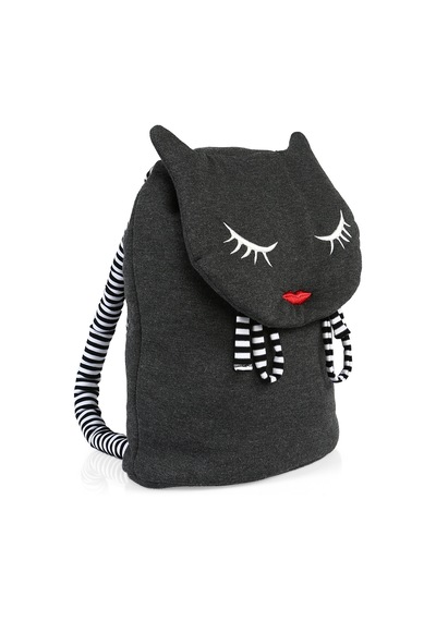 Yaratıcı Tasarım Kedili Figürlü Kumaştan Çocuk Sırt Çantası