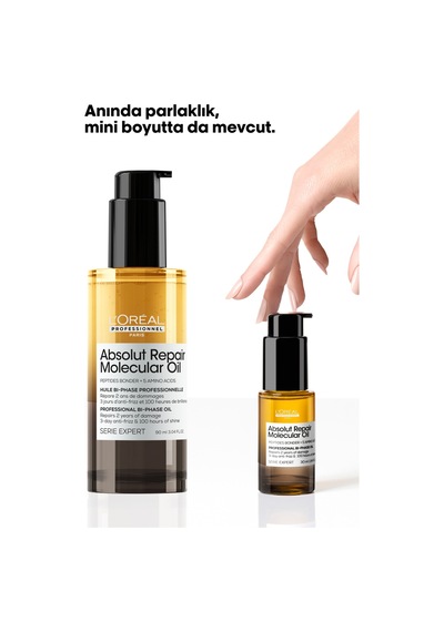 Absolut Repair Molecular Çift Fazlı Profesyonel Saç Bakım Yağı 30 Ml