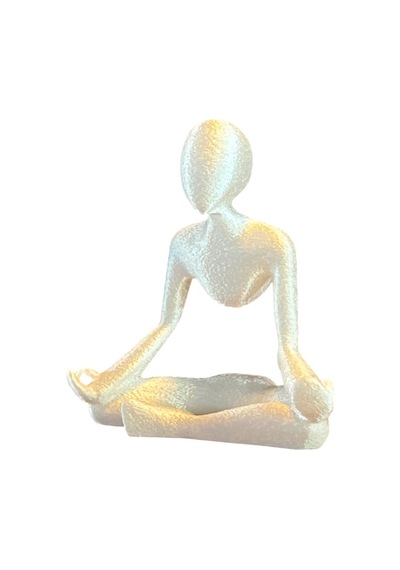 Sedef Beyazı Yoga Temalı Kartvizitlik Işıltılı Beyaz