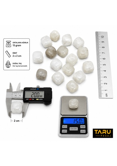 Kristal Kuvars Doğal Taş 2x2 Cm Ortalama 15 Gram Doğal Kuvars Taşı Dekoratif Ve Enerji Taşı 3 Adet