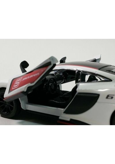 Mclaren 675lt Modifiyeli Çek Bırak Die - Cast Kapıları Açılabilen Metal Model Araba - Beyaz 11.5 Cm