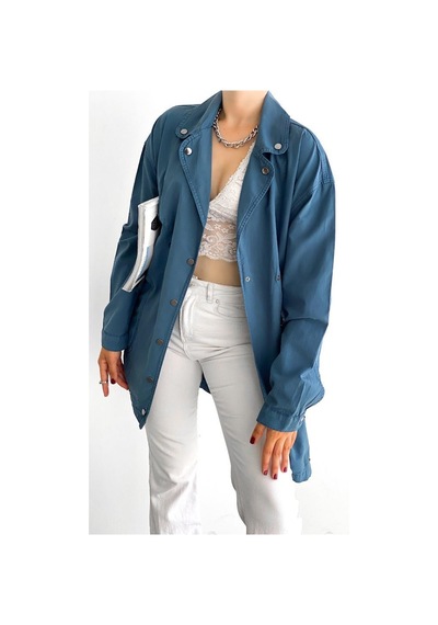 Femelle Kadın Oversize Ceket mavi