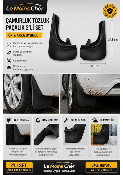 Audi A4 S Line Çamurluk Tozluk Paçalık 2'li Set Ön Arka Uyumlu
