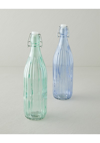 English Home Striatus Cam Şişe 1000 Ml Mavi