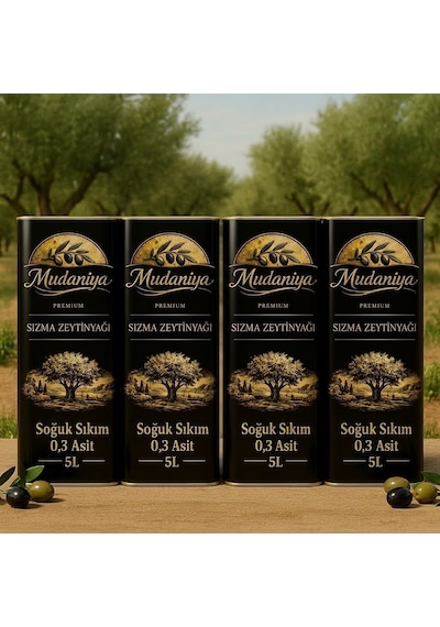 Mudaniya Natürel Soğuk Sıkım Erken Hasat Sızma Zeytinyağı 4 x 5 L Mudaniya Natürel Soğuk Sıkım Erken Hasat Sızma Zeytinyağı 4 x 5 L