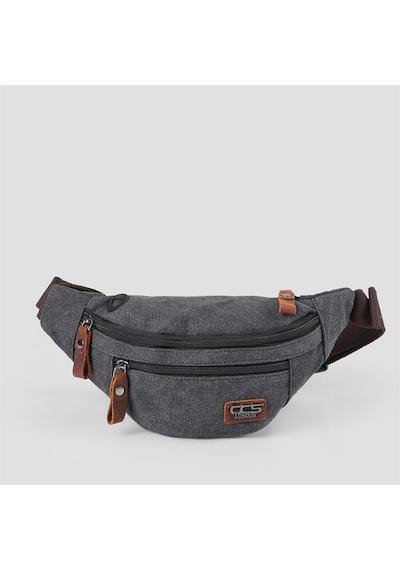 Ççs 31517 Sport Kanvas Bel Çantası Siyah Siyah