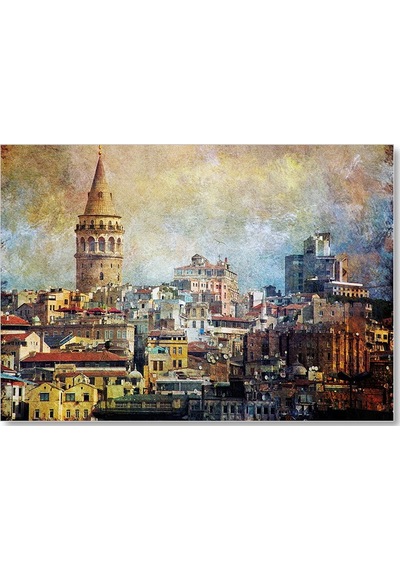 Cakasepetim Galata Kulesinin Sanatsal Görsel Ahşap Mdf Tablo