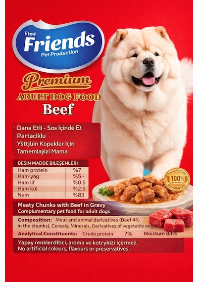 Premium Dana Etli Yetişkin Köpek Konservesi 400 Gr Chunk Special