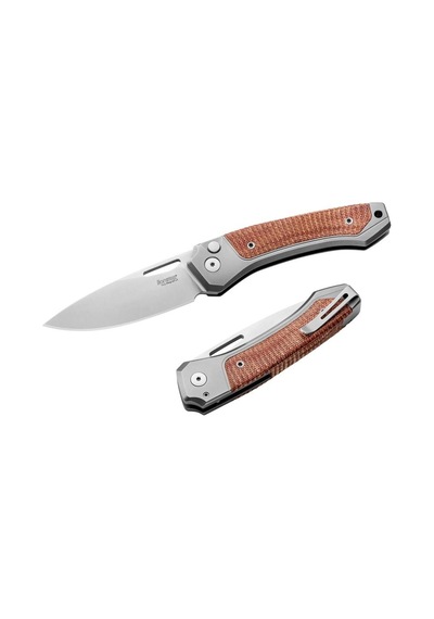 Lionsteel Twain- Gray Titanium / Natural Canvas Kamp Çakı Çok Renkli