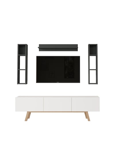 Yurudesing Pulse Tv Ünitesi Raflı 3 Kapaklı 180cm Ahşap Ayaklı Beyaz-antrasit Pu3-wan Diğer Yurudesing Pulse Tv Ünitesi Raflı 3 Kapaklı 180cm Ahşap Ayaklı Beyaz-antrasit Pu3-wan Diğer