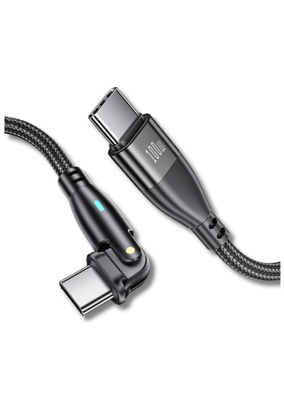 Type C To Type C Hızlı Şarj Data Kablosu Çevirici Dönüştürücü Adaptör 180 Derece 100w 1 Metre 100 Cm