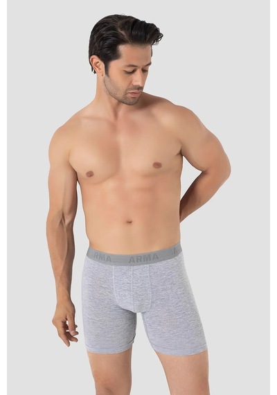 Hadpols Delux Serisi Erkek Gri Büyük Beden Boxer Pamuklu Likralı 10'lu Paket Normal Bel Düz Desen