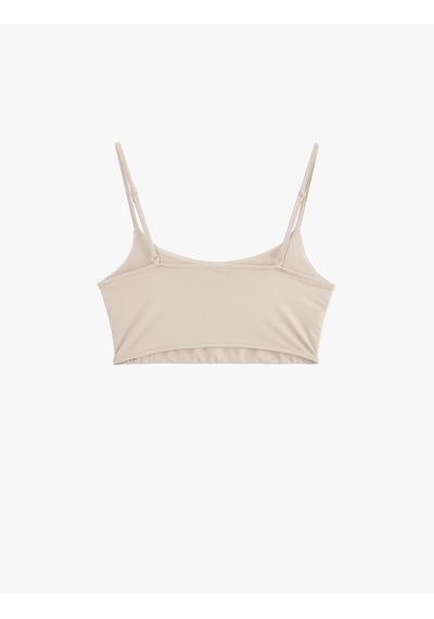 Koton Skinny Dikişsiz İnce Askılı Yarım Atlet Bej 5slk10167mk Ekru