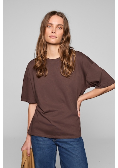 Grimelange Lagertha Kadın %100 Organik Pamuklu Kalın Dokulu Oversize Fit Yuvarlak Yakalı Koyu Kahver Koyu Kahverengi Grimelange Lagertha Kadın %100 Organik Pamuklu Kalın Dokulu Oversize Fit Yuvarlak Yakalı Koyu Kahver Koyu Kahverengi