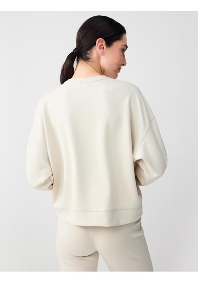 Jimmy Key Jimmy Key Taş Uzun Kollu Bisiklet Yaka Modal Örme Sweatshirt 5ww235403928