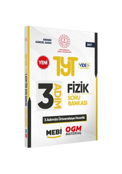 2027 TYT Mebi-ogm 3 Adım Fizik Soru Bankası Renkli A4 Boyut Video Çözümlü Baskı Ücreti
