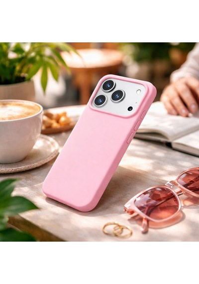 Apple Uyumlu iPhone 17 Pro Max Kılıf Renkli Lansman İçi Kadife Yumuşak Kamera Yükseltili Silikon Pembe