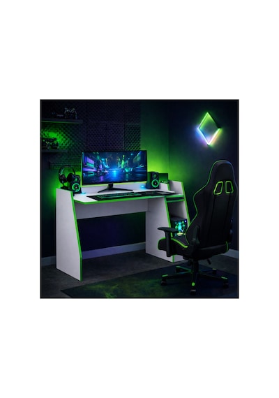 Livan Oyuncu Masası Gaming Bilgisayar Masası Geniş Çalışma Alanlı Modern Pc Ve Çalışma Masası Beyaz Yeşil Livan Oyuncu Masası Gaming Bilgisayar Masası Geniş Çalışma Alanlı Modern Pc Ve Çalışma Masası Beyaz Yeşil
