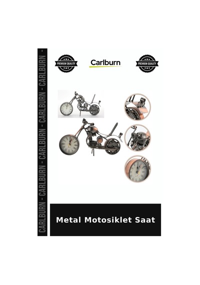 Metal Motosiklet Saat Masa Üstü Dekor Tasarım Obje Nostalji Sevenlere Çok Renkli