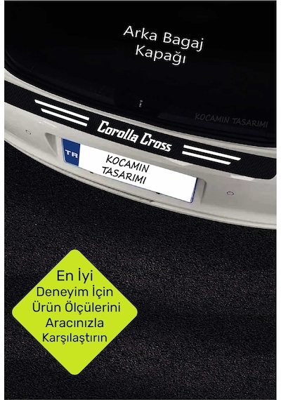 Toyota Corolla Cross Karbon Kapı Eşiği Ve Bagaj Koruyucu Set Çizilmeye Dayanıklı Sticker Folyo Corolla Cross Yazılı