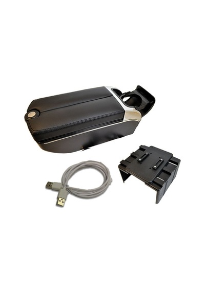 Kolçak Üniversal 6 Usb Girişili Entegre Led Işık Aydınlatmalı Kol Dayama Orta Konsol Çift Açılır Siyah GLZ02203474
