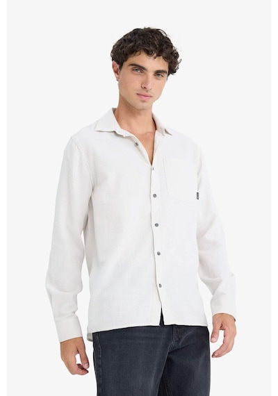 DeFacto %100 Pamuk Regular Fit Basic Düz Uzun Kollu Gömlek D7079AX25SPGR492