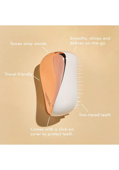Tangle Teezer Compact Styler Rose Gold Ivory Kapaklı Saç Fırçası - Seyahat Ve Çanta Boy Tarak
