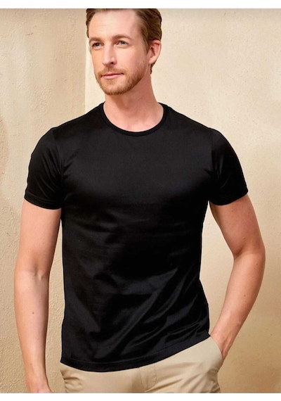 Kozia Outdoors Erkek Siyah Oversize T-şhirt Siyah SIYAH