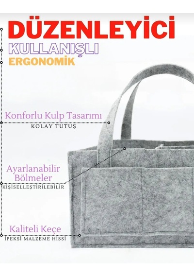 Modern Organizer Düzenleyici Bakım Çantası Antrasit - Gri