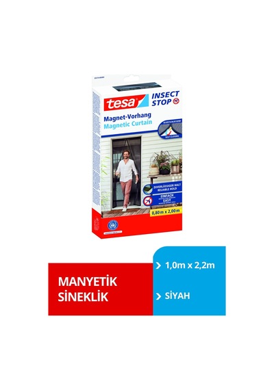 Mıknatıslı Kapı Sineklik Büyük 1,0m X 2,2m Siyah 1 Adet