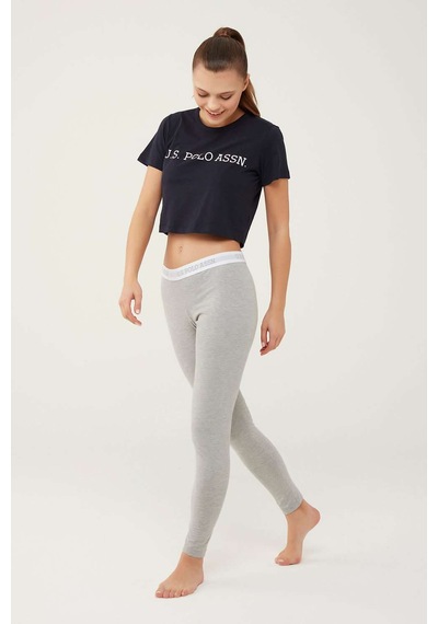 U.S. Polo Assn. Kadın Gri Melanj Tayt 16605 Gri