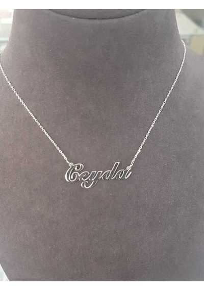 Ceyda Yazılı Isim Kolye Kişiye Özel Tasarım 925 Gümüş Sevgiliye Eşe Anneye Hediye Kolye