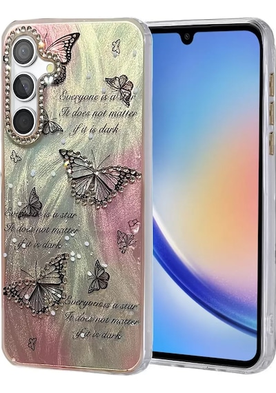Newface Samsung Galaxy A34 5g Kılıf Blade Aynalı Desenli Kapak - Desen 6 Pembe