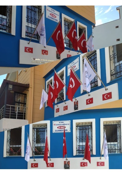 Duvar Tipi Bayrak Direği Ayyldız Dahil 115 Cm Standart