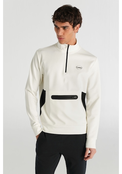 Hummel Loton Yarım Fermuarlı Sweatshırt 922255-9003 Beyaz