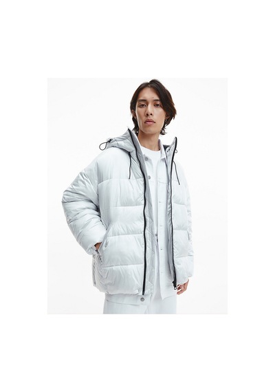 Calvin Klein Erkek Oversized Şişme Mont Gri Gri