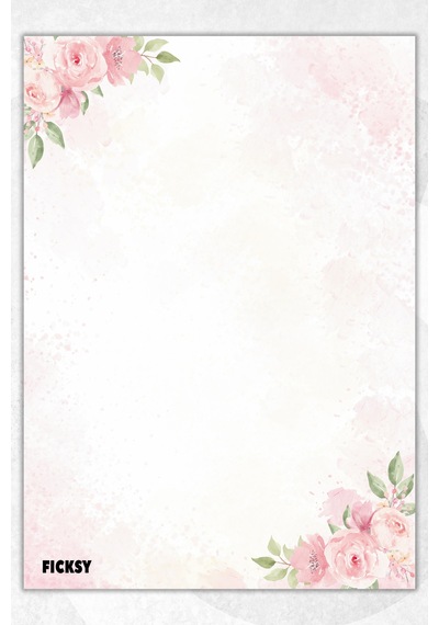 A5 Çiçek Bloknot Çizgisiz Defter - 50 Yaprak - Memopad - Notepad - Not Defteri - Not Kağıdı Pembe Pembe