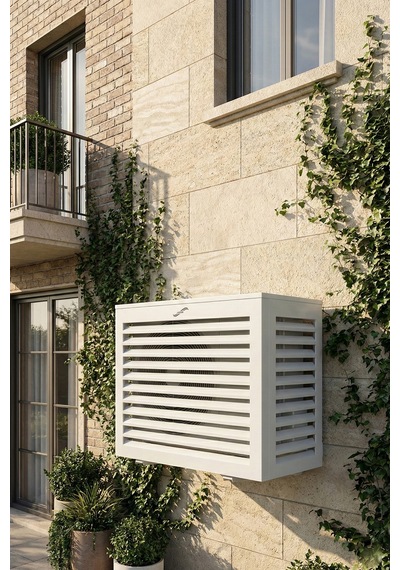 Klima Motoru/dış Ünite Gizleme/koruma Kafesi Xl 120x62x150 H Açısız Condor Beyaz
