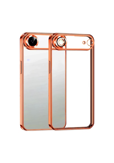 Newface - 186 - Apple iPhone Uyumlu 17 Air Razer Lensli Silikon - Ece-umay - - Turuncu