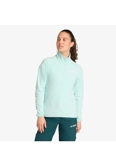 Adidas Multi Essentials 1-2 Zip Fleece Kadın Mavi Yürüyüş Polar Jm3118