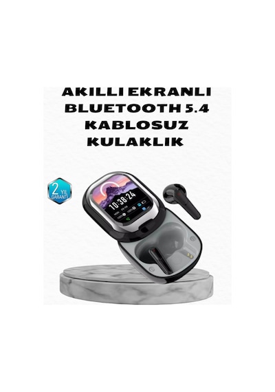 Aktif Gürültü Engelleme Özellikli Kablosuz Kulaklık Akıllı Ekranlı Şarj Kutusu